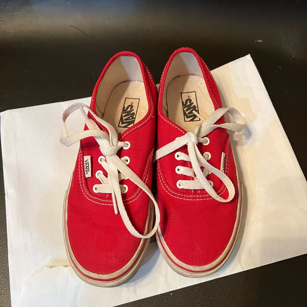 Vans Kids Red Canvas Sneakers